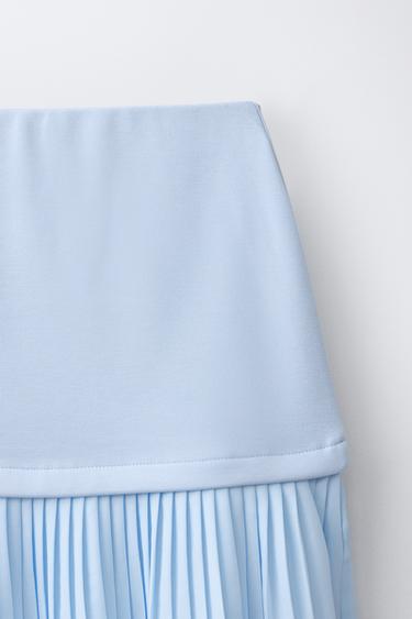 JUPE MI-LONGUE À PLIS PLATS - Bleu clair de Zara - Image 2