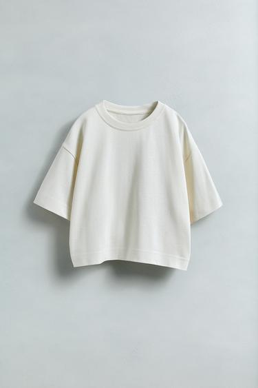 PLAIN HEAVY WEIGHT T-SHIRT - Ecru by Zara