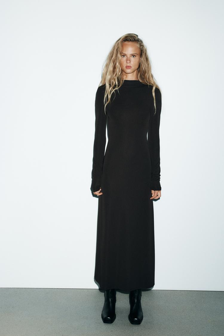 OPEN BACK CREPE DRESS