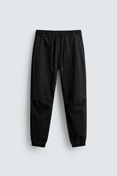 SLIM FIT JOGGER WAIST TROUSERS - Black by Zara