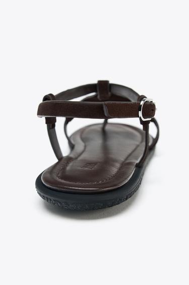 SANDALES IMPRIMÉ ANIMALIER EN CUIR AVEC EFFET FOURRURE - Multicolore de Zara - Image 5