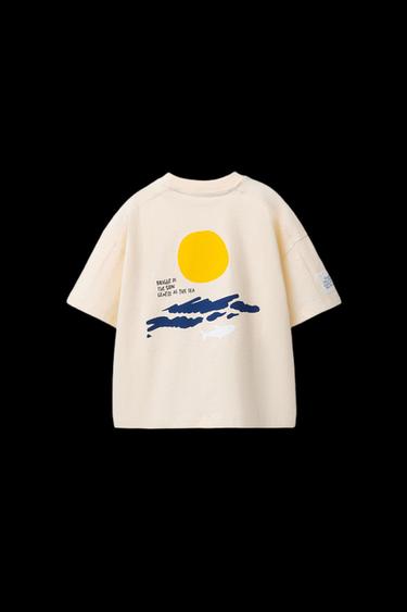 T-SHIRT MIT SONNENSTICKEREI - Beige von Zara