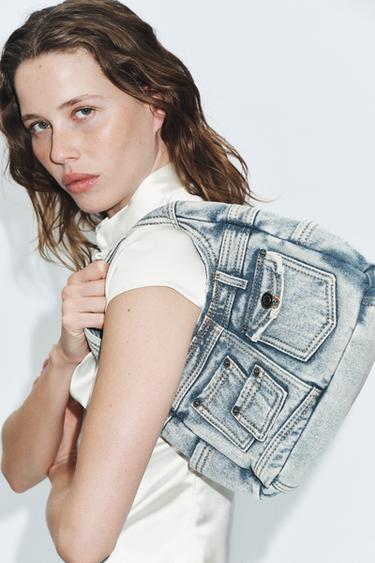 SAC À MAIN EN DENIM - Bleu jean de Zara - Image 1