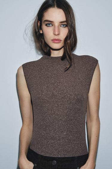 SOFT HIGH NECK BODYSUIT - brown vigore by Zara