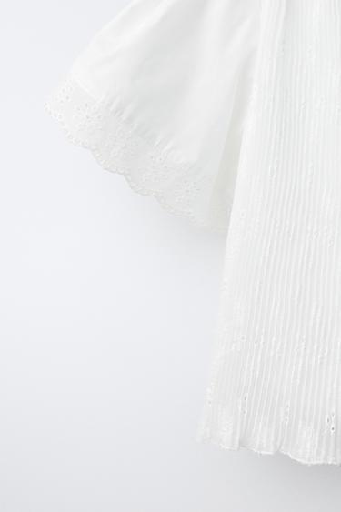 TOP PLISSÉ DENTELLE - Blanc de Zara - Image 3