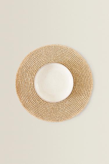 Zara ROUND PAPER PLACEMAT - Brown - Image 0