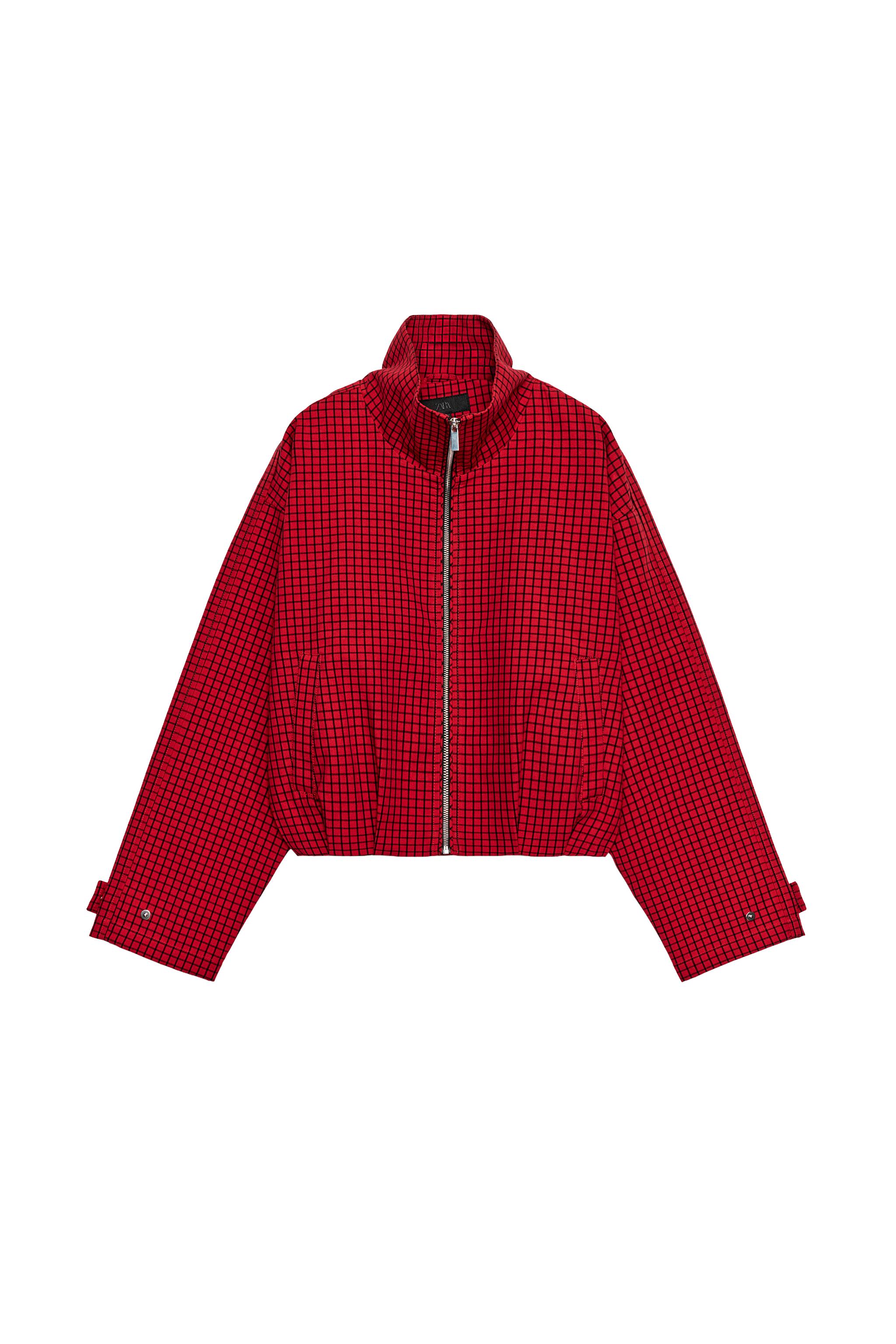 チェック柄ボンバージャケット - カーキ | ZARA Japan / 日本
