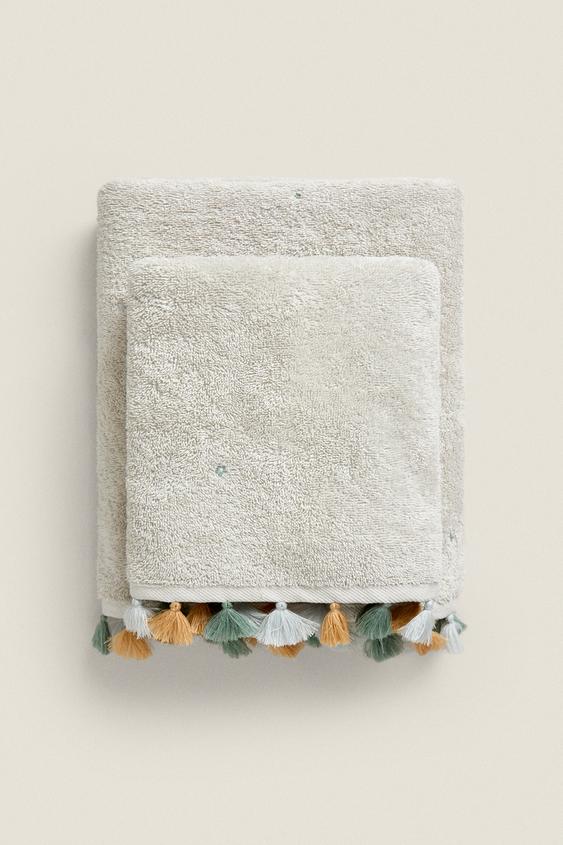 CHILDREN'S TASSEL BATH TOWEL - Blue | ZARA United Kingdom