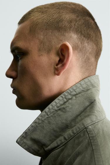 WASHED ZIP-UP OVERSHIRT - Grey green by Zara - Image 5