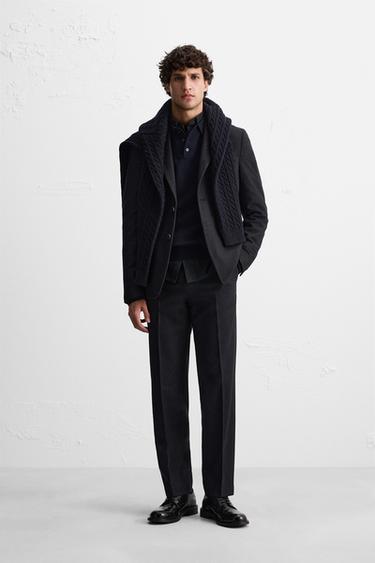 КОСТЮМНЫЕ БРЮКИ ИЗ РЕЛЬЕФНОЙ ТКАНИ — МОРСКОЙ СИНИЙ от Zara — изображение 0