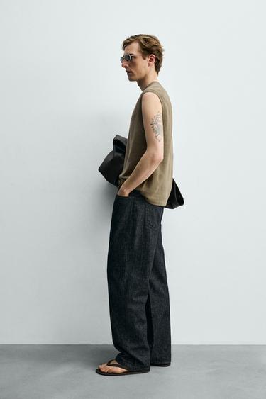 KNITTED TEXTURED VEST - Olive green by Zara - Image 3