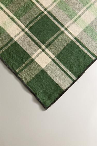 CHECK DYED COTTON TABLECLOTH - Green by Zara - Image 2
