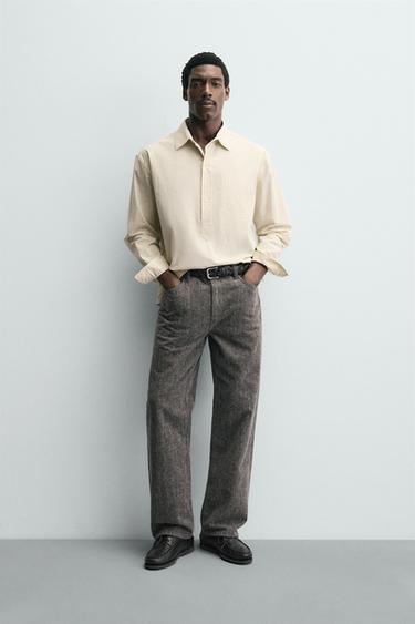 ÁO SƠ MI POLO KẺ CA RÔ - Màu vàng bơ từ Zara - Hình ảnh 0