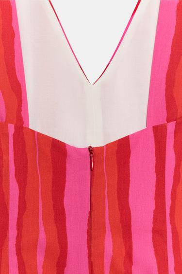STRIPED DRESS WITH FROGGING DETAIL - Multicoloured by Zara - Image 8