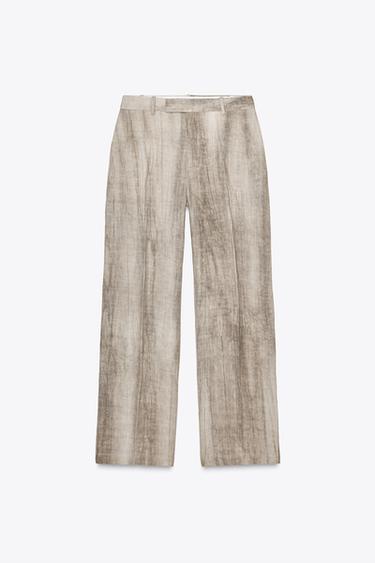ZW COLLECTION 100% LINEN TIE-DYE BALLOON TROUSERS - Multicoloured by Zara
