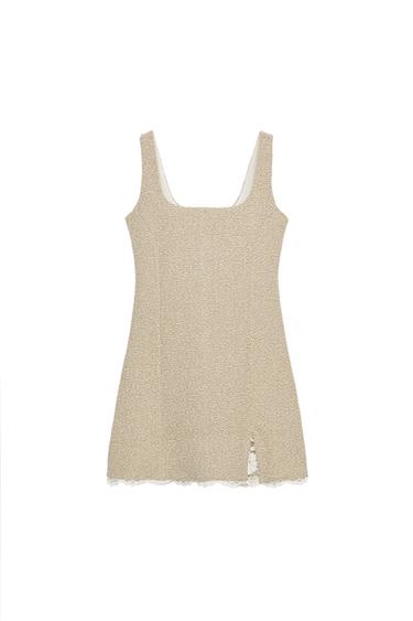 SHORT TEXTURED DRESS - Beige by Zara