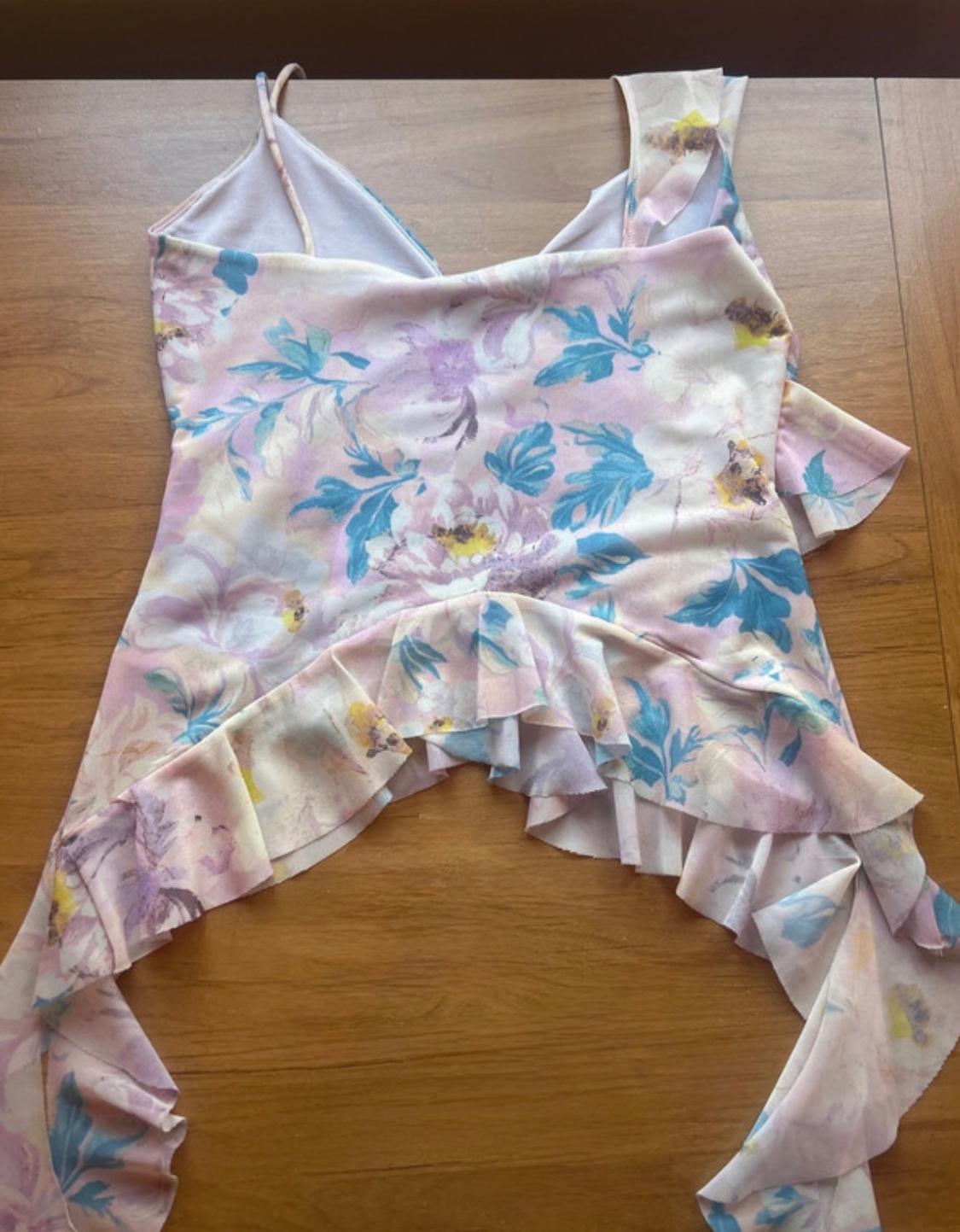 PRINTED TULLE TOP WITH RUFFLES - Image 2