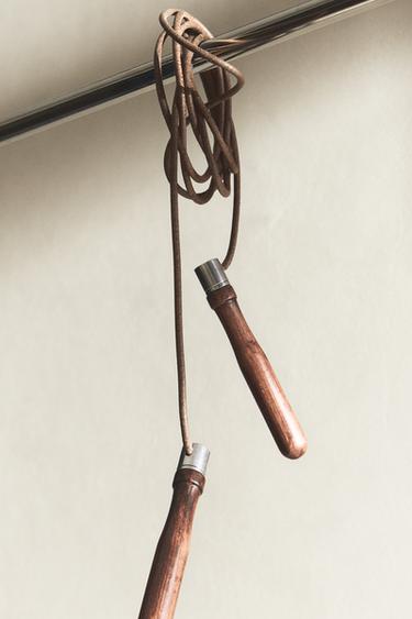 Zara LEATHER SPORTS JUMP ROPE - Brown