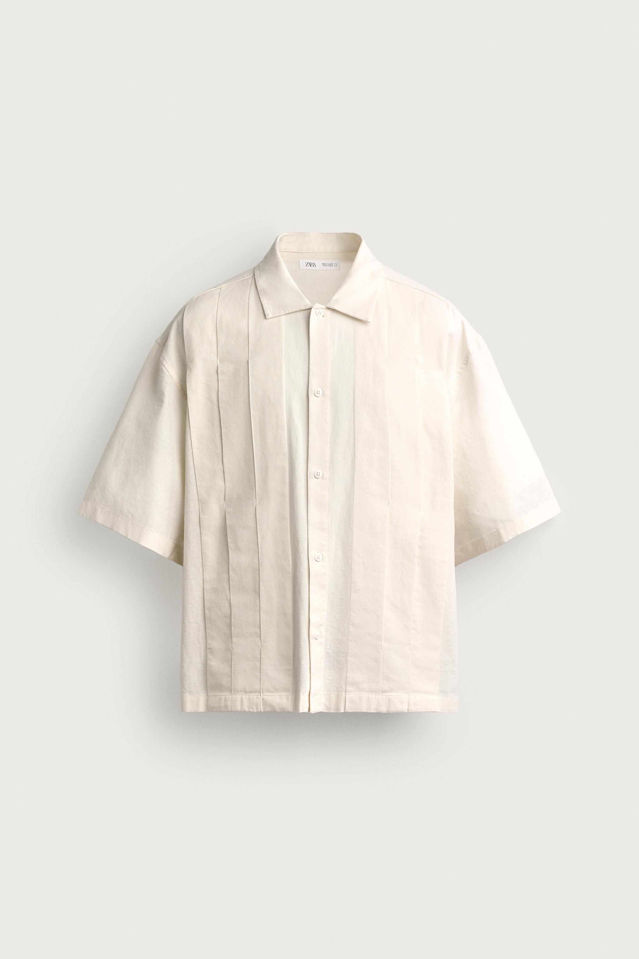 RELAXED FIT PLEATED SHIRT