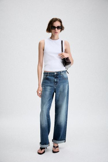 JEANS Z1975 RELAX FIT BAJO VUELTA - Azul de Zara - Imagen 0