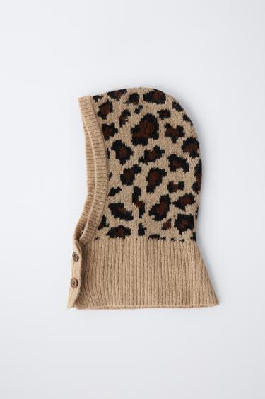 ANIMAL PRINT KNIT BALACLAVA - Brown by Zara - Image 3