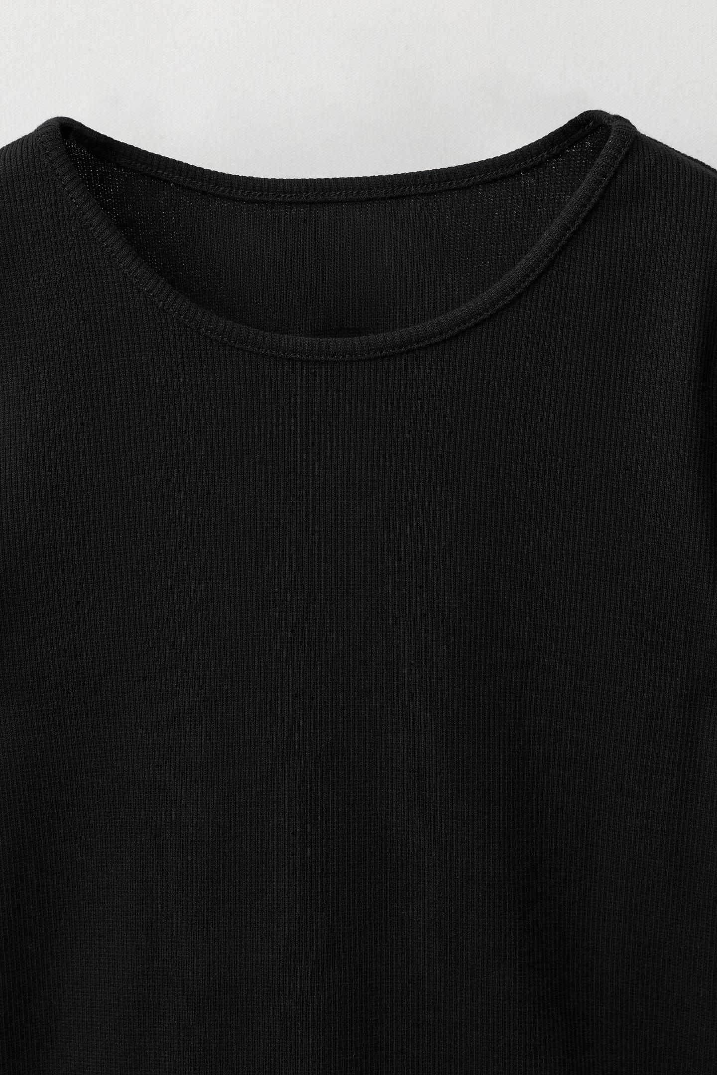 Детская футболка Zara Lace Rib, цвет: Чёрный — фото 3