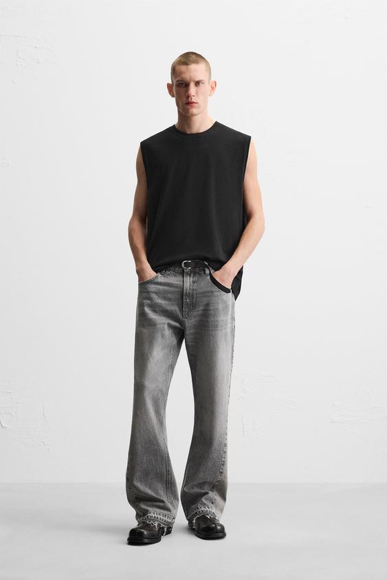 フレアフィット デニムパンツ - グレー | ZARA Japan / 日本