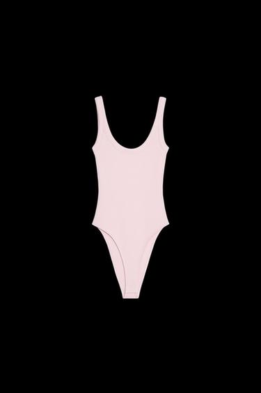 RIBBED BODYSUIT - Pink by Zara - Image 0