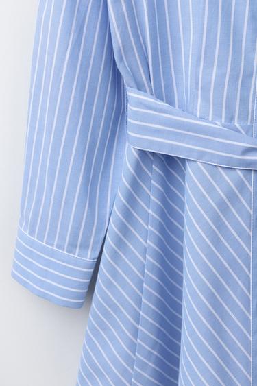 STRIPED SHIRT DRESS - Blue by Zara - Image 3