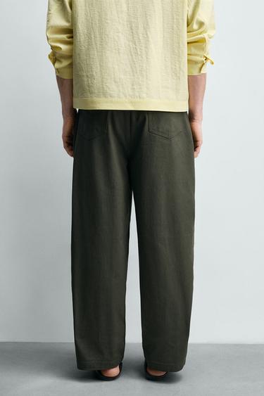 BARREL FIT TROUSERS - ecru/khaki by Zara - Image 2