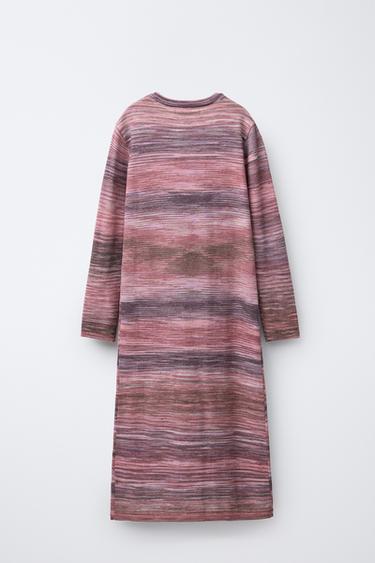 LONG MARLED KNIT DRESS - Pinks by Zara - Image 1
