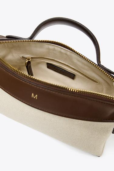 CANVAS OBLONG CITY BAG - Ecru by Zara - Image 6