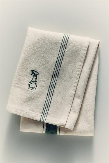 Zara PAMUČNA KUHINJSKA KRPA SA PRUGAMA – Zelena