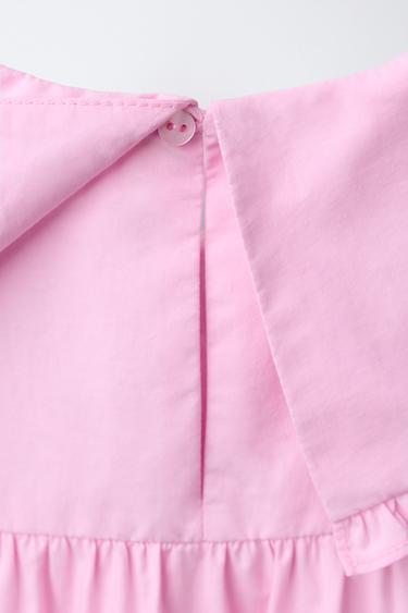 ROBE EN POPELINE AVEC NŒUD - Rose pâle de Zara - Image 3