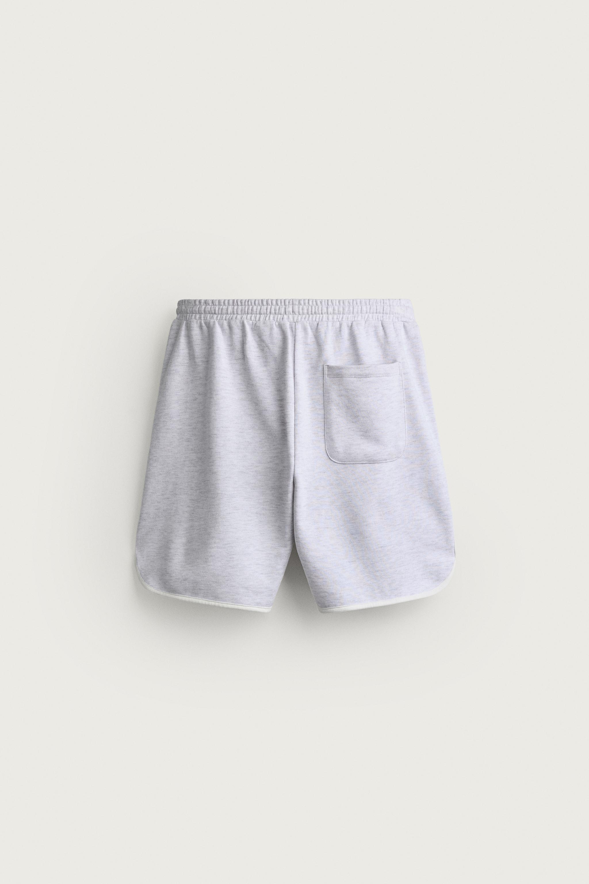 Мужские шорты Zara EMBROIDERED PATCH SWEATSHORTS — фото 9