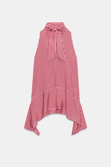 ASYMMETRIC STRIPED TOP - Fuchsia by Zara - Image 6
