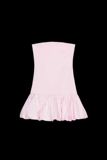 VESTIDO PALABRA DE HONOR GLOBO - Rosa de Zara - Imagen 0