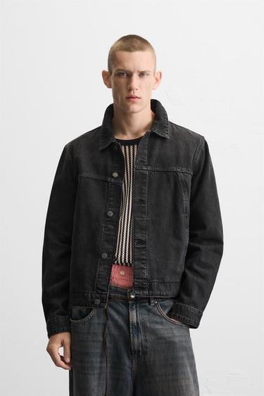 BASIC DENIM JACKET - Black by Zara