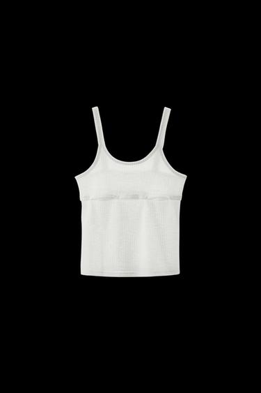 Zara BUTTON KNIT TOP - Ecru - Image 0