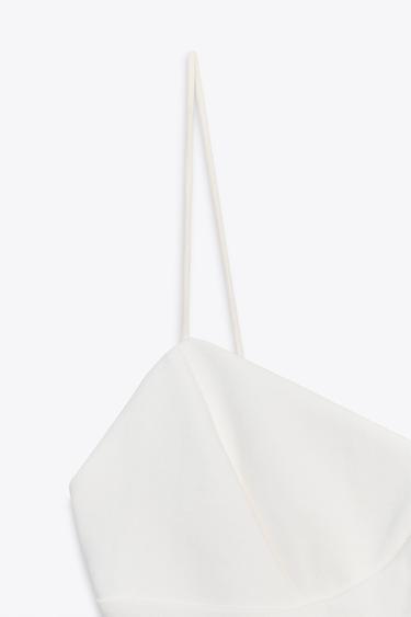 INTERLOCK PEPLUM STRAPPY TOP - White by Zara - Image 6