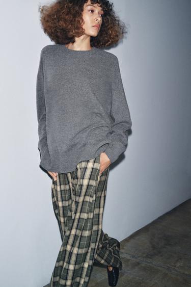 100% WOOL OVERSIZE JUMPER - Grey by Zara - Image 3