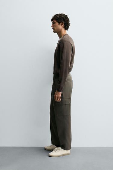 PLEATED CARGO TROUSERS - Khaki by Zara - Image 3