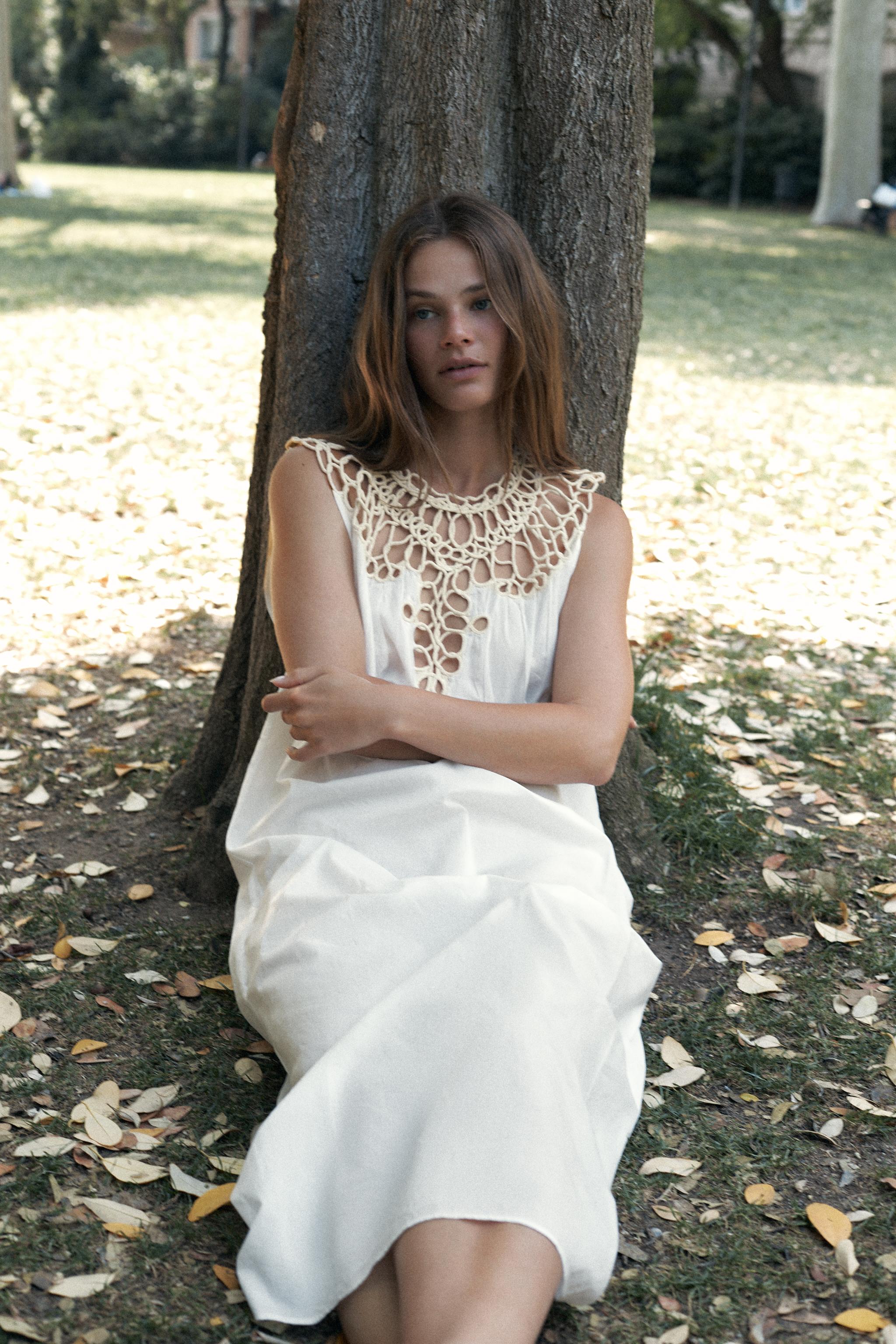 Vestido Corto Vestido Largo Blanco De Zara Ibicenco Vestido Blanco