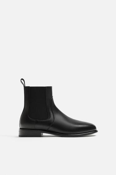 LEATHER CHELSEA BOOTS - Black by Zara