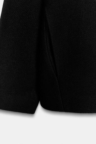 CROPPED COAT WITH WOOL AND FAUX FUR LAPEL - Black by Zara - Image 9