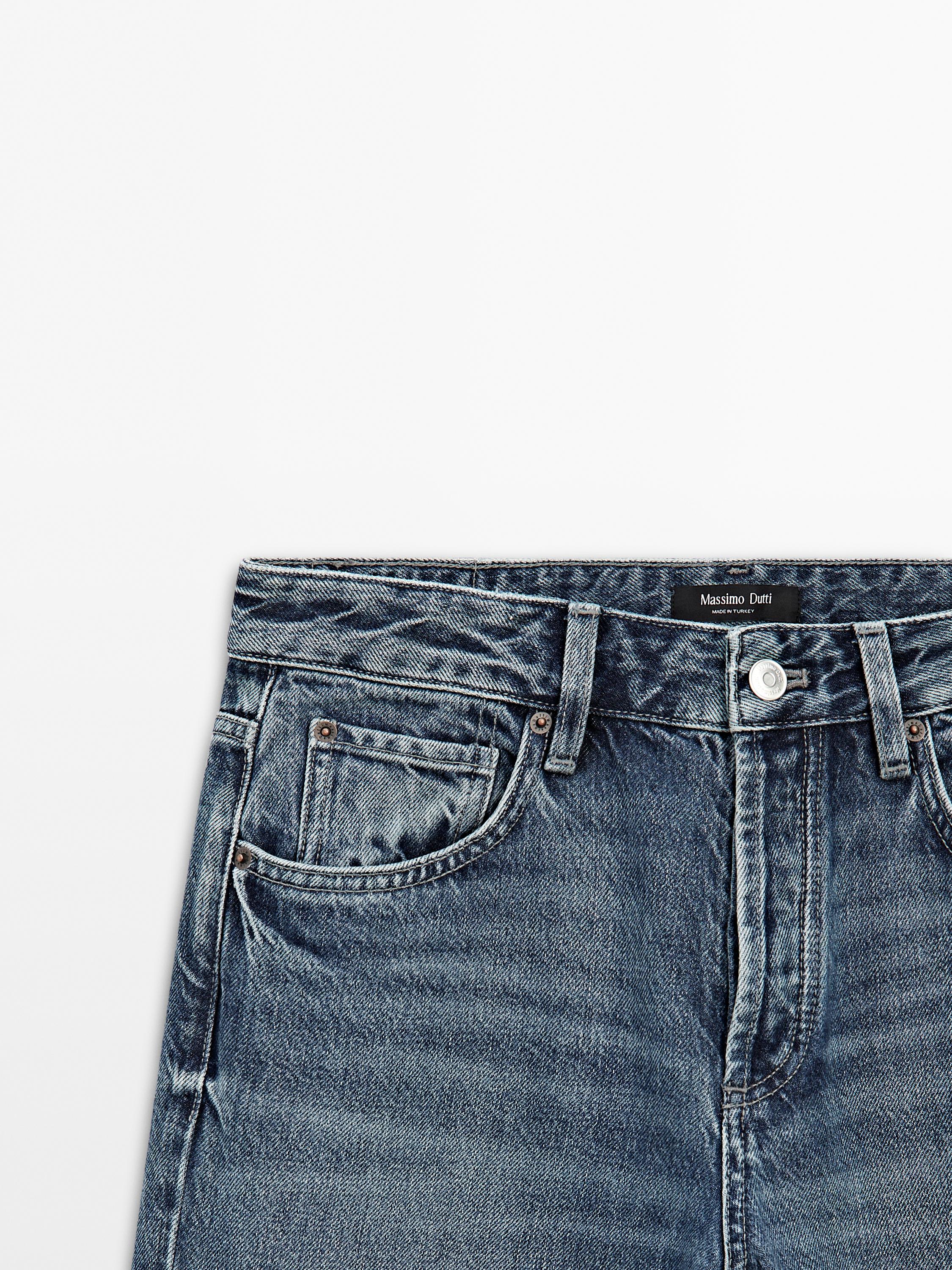 Mid-waist wide-leg jeans - Gray / Natural | ZARA Canada