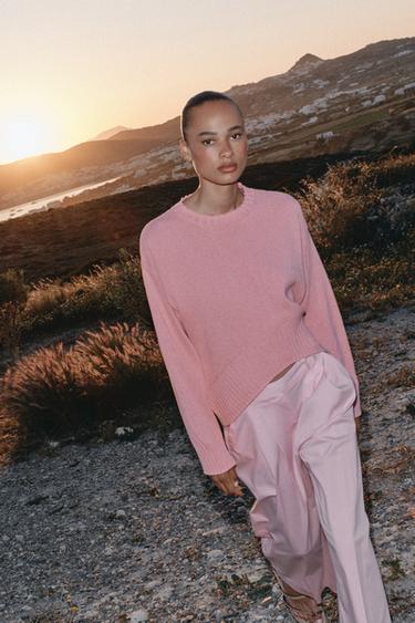 ASYMMETRIC HEM KNIT JUMPER - Pink by Zara - Image 6