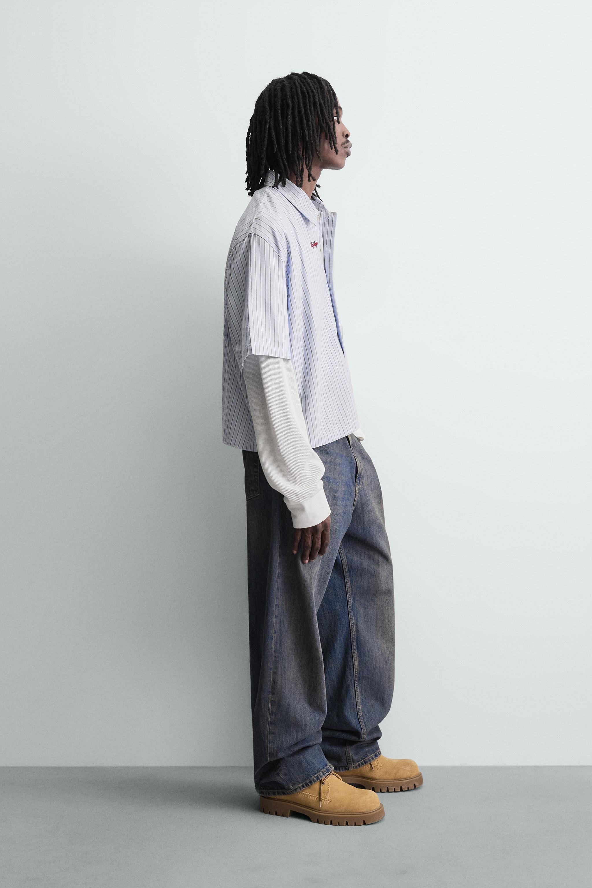 DOUBLE EFFECT SLEEVE STRIPED SHIRT