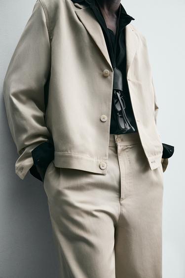 RELAXED FIT OVERSHIRT - Beige by Zara - Image 4