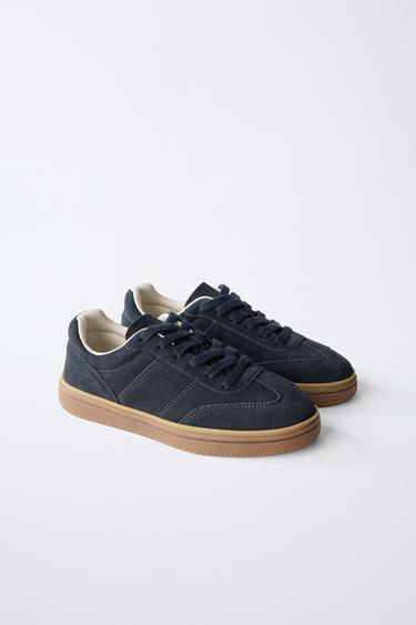 TENNIS HABILLÉES EN CUIR - Bleu marine de Zara - Image 1